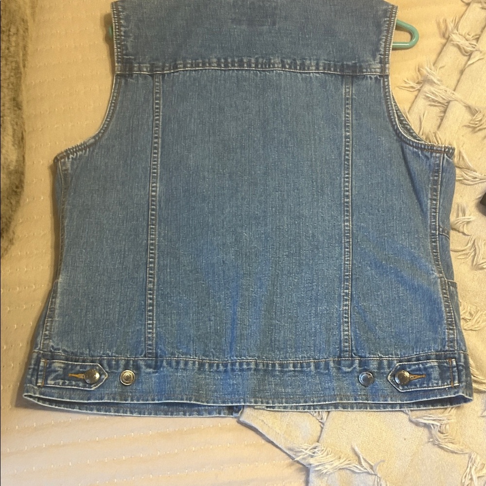 St John’s Bay Vintage 90s Y2K Blue Jean Vest - Picture 6 of 9